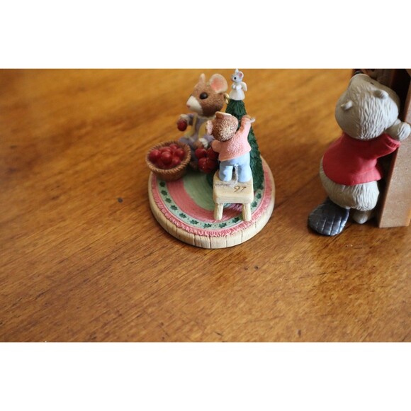 Vtg Lot Of 4 Hallmark Christmas Ornament Tin Snowman Critters Animal Forest Hedg - Picture 12 of 16